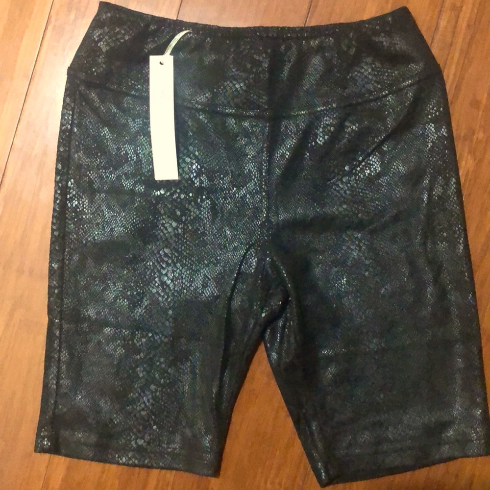 Snake print biker shorts